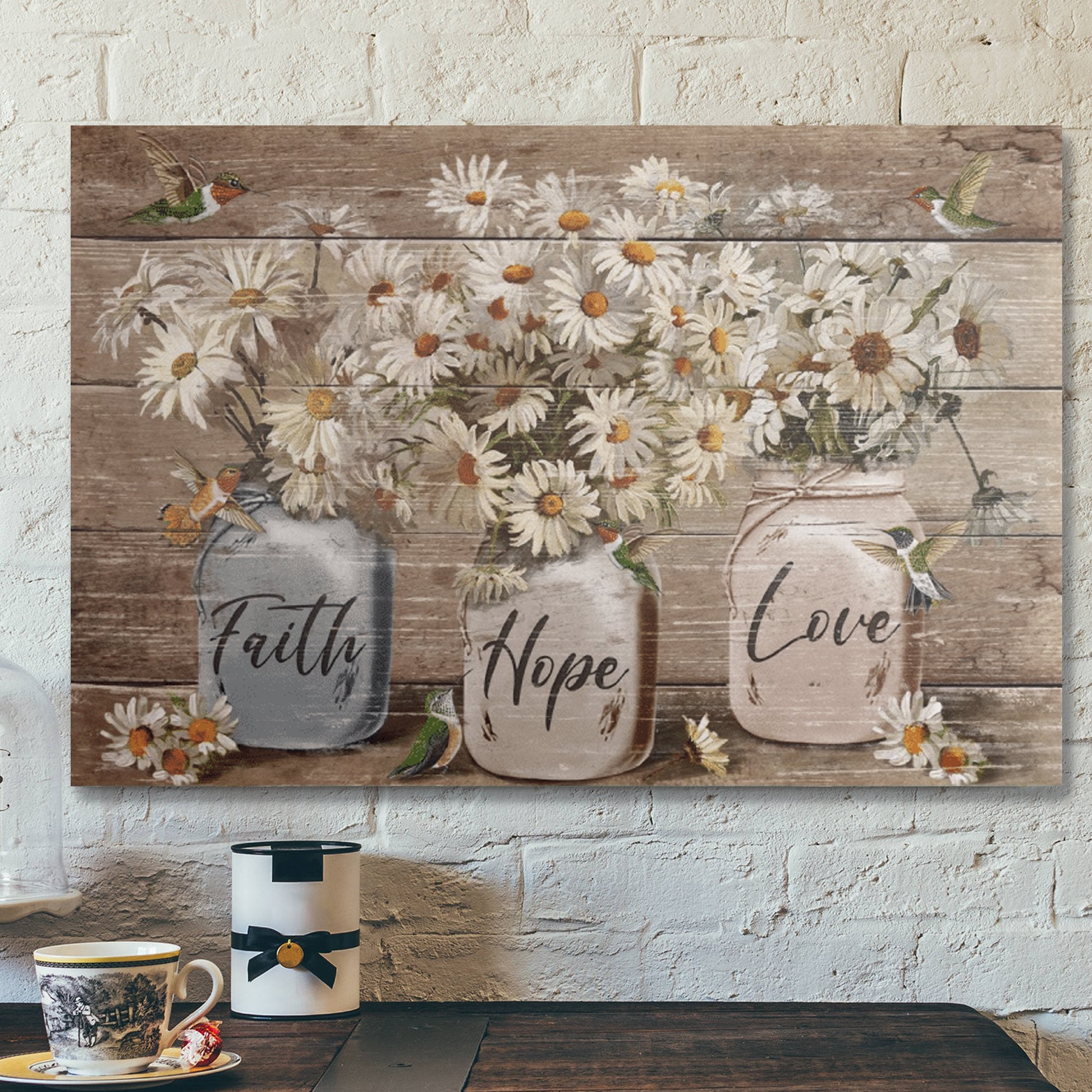 Bible Verse Wall Art Canvas – Beautiful Flower – Faith Hope And Love Canvas