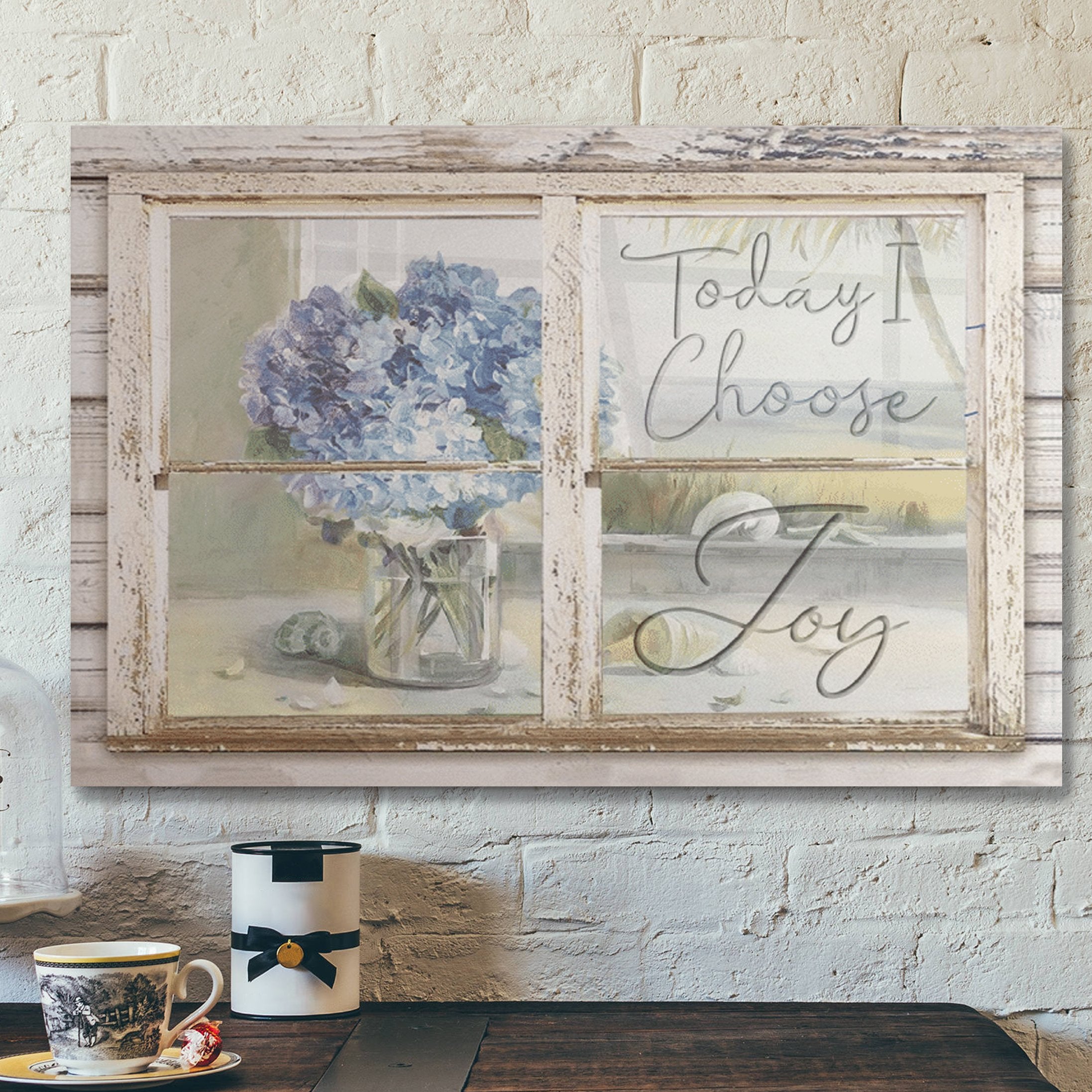 Bible Verse Wall Art Canvas – Beautiful Flower – Today I Choose Joy Canvas