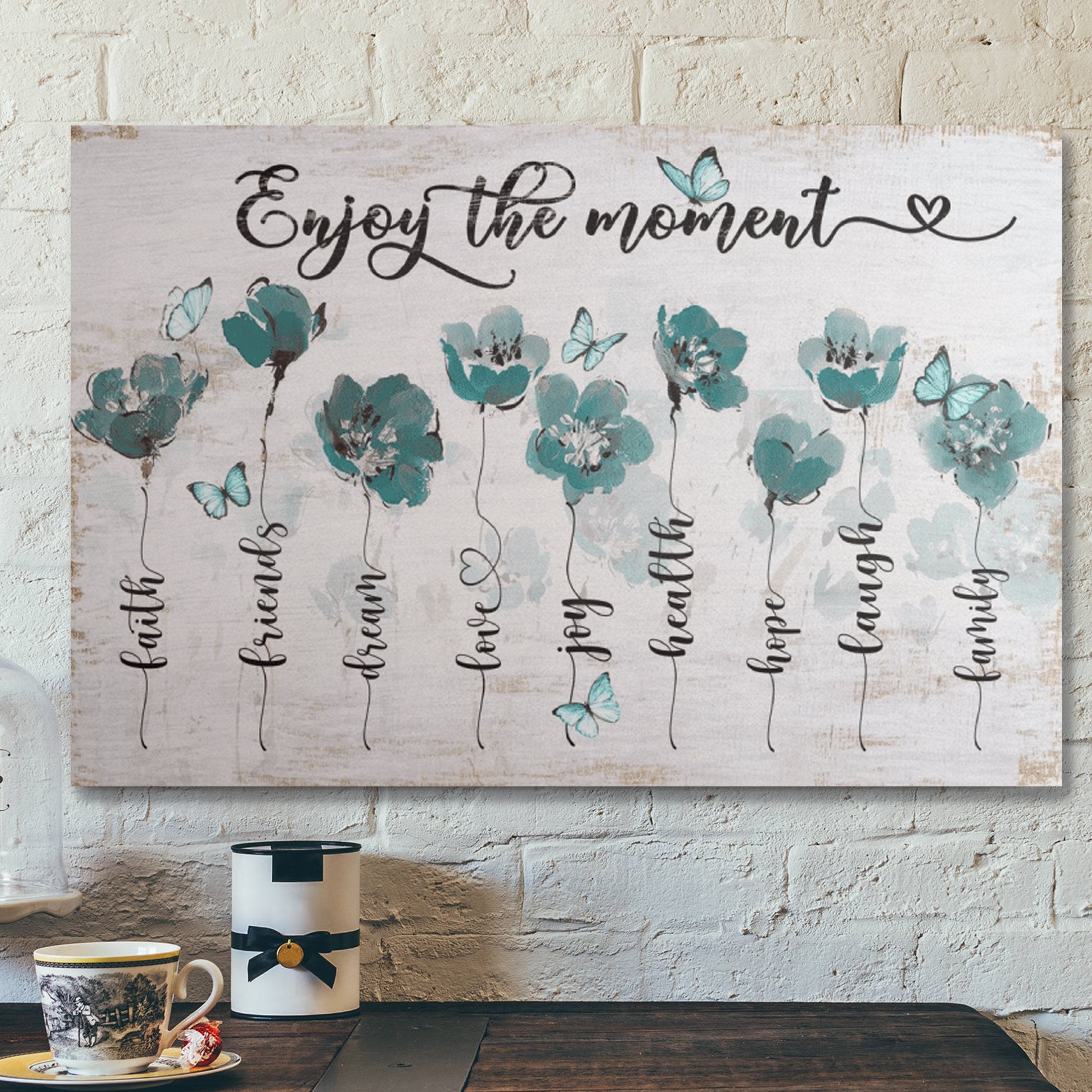 Bible Verse Wall Art Canvas – Butterfly – Enjoy The Moment Canvas