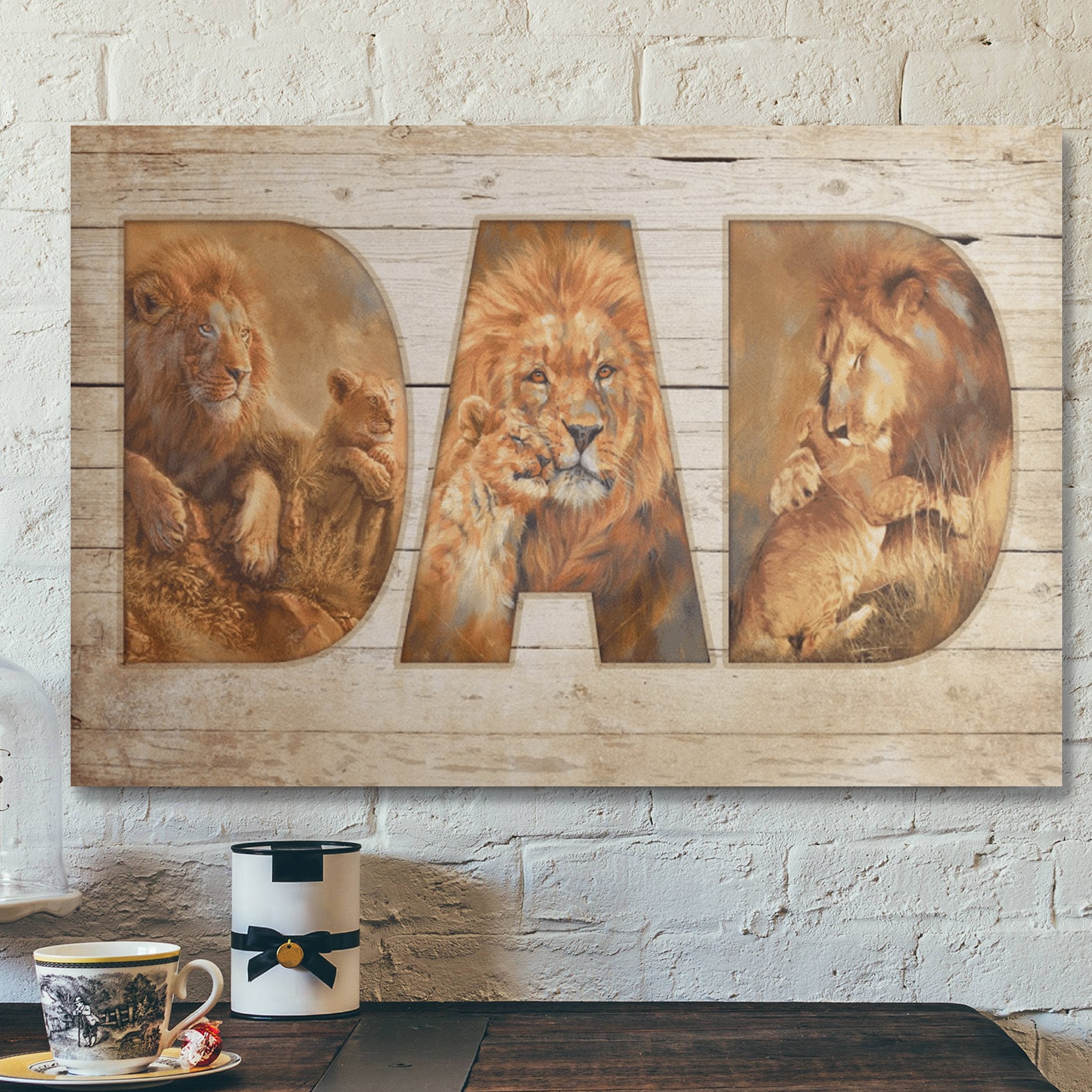 Bible Verse Wall Art Canvas – Dad – Awesome Lion Canvas