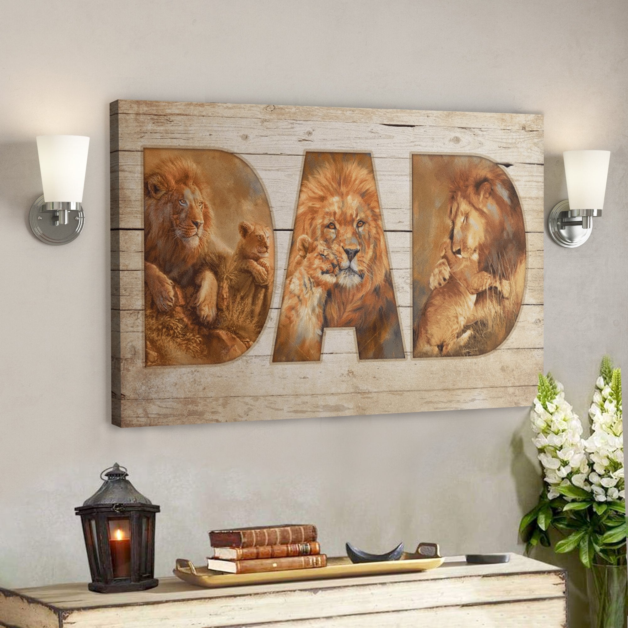 Bible Verse Wall Art Canvas – Dad – Awesome Lion Canvas