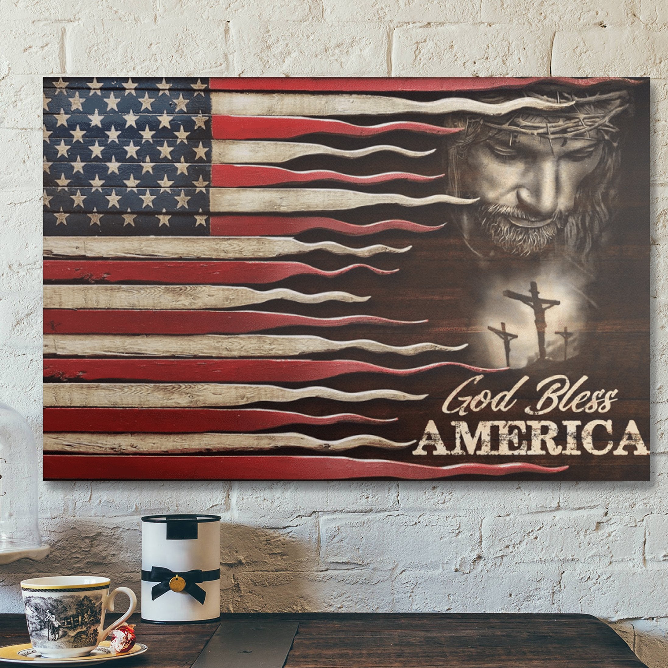 Bible Verse Wall Art Canvas – God Bless The Us Awesome Canvas