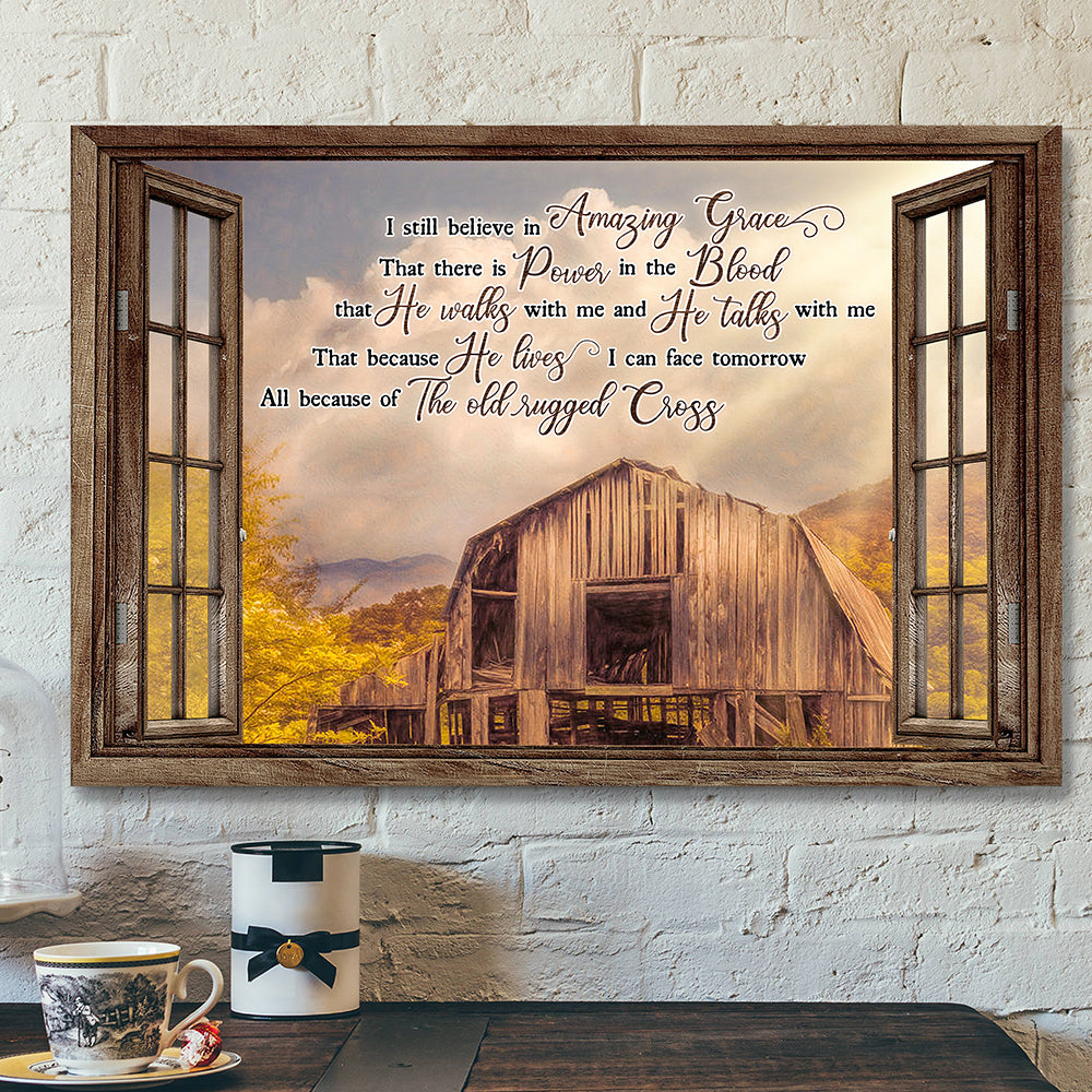 Bible Verse Wall Art Canvas – Jesus Canvas Art – I Still Believe In Amazing Grace Christian Canvas