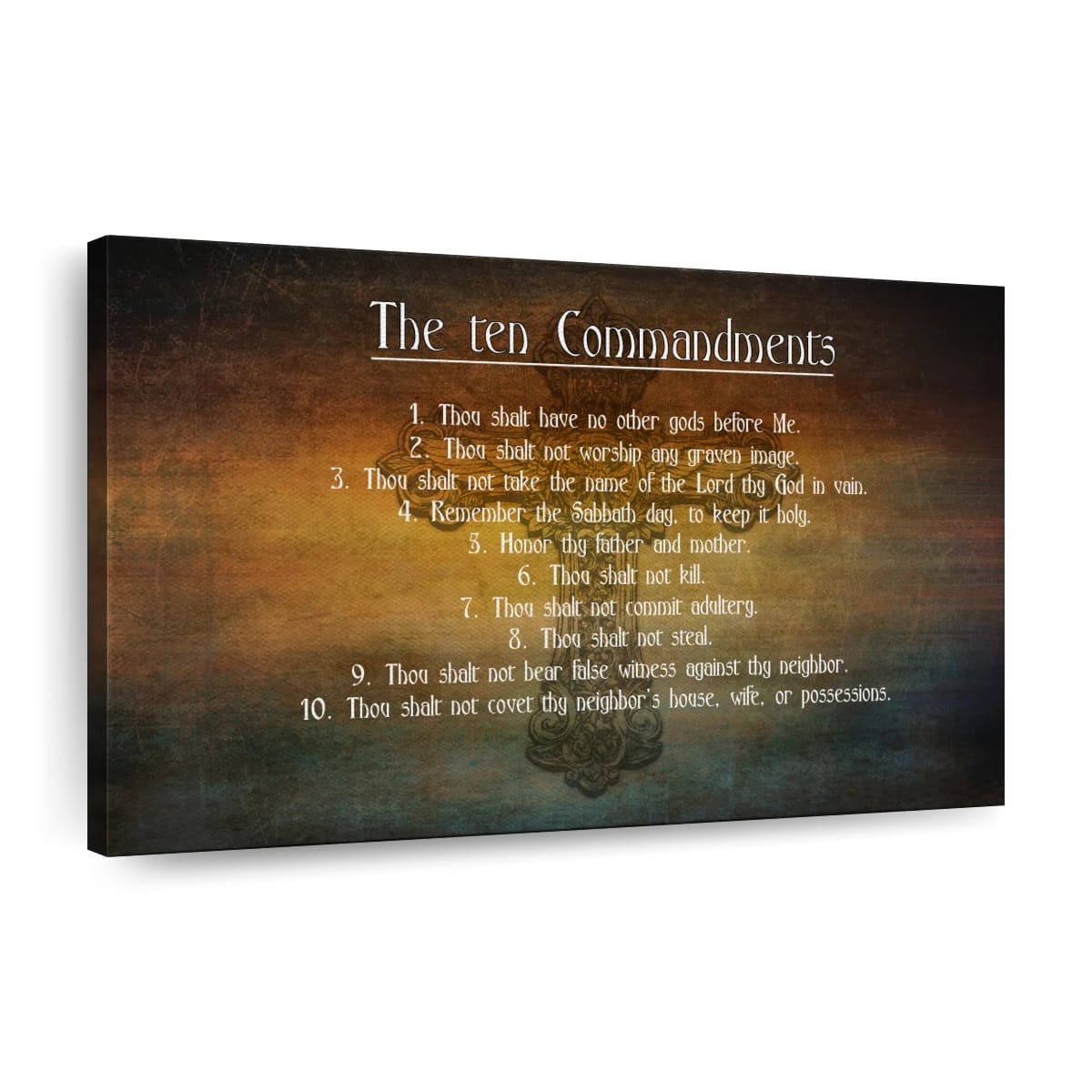 Bible’s Ten Commandments Canvas Wall Art – Christian Canvas Wall Art – Religious Wall Art Canvas