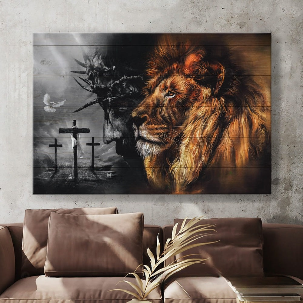 Black And White Jesus Painting Lion Of Judah Canvas Wall Art – Jesus Canvas Pictures – Christian Wall Posters