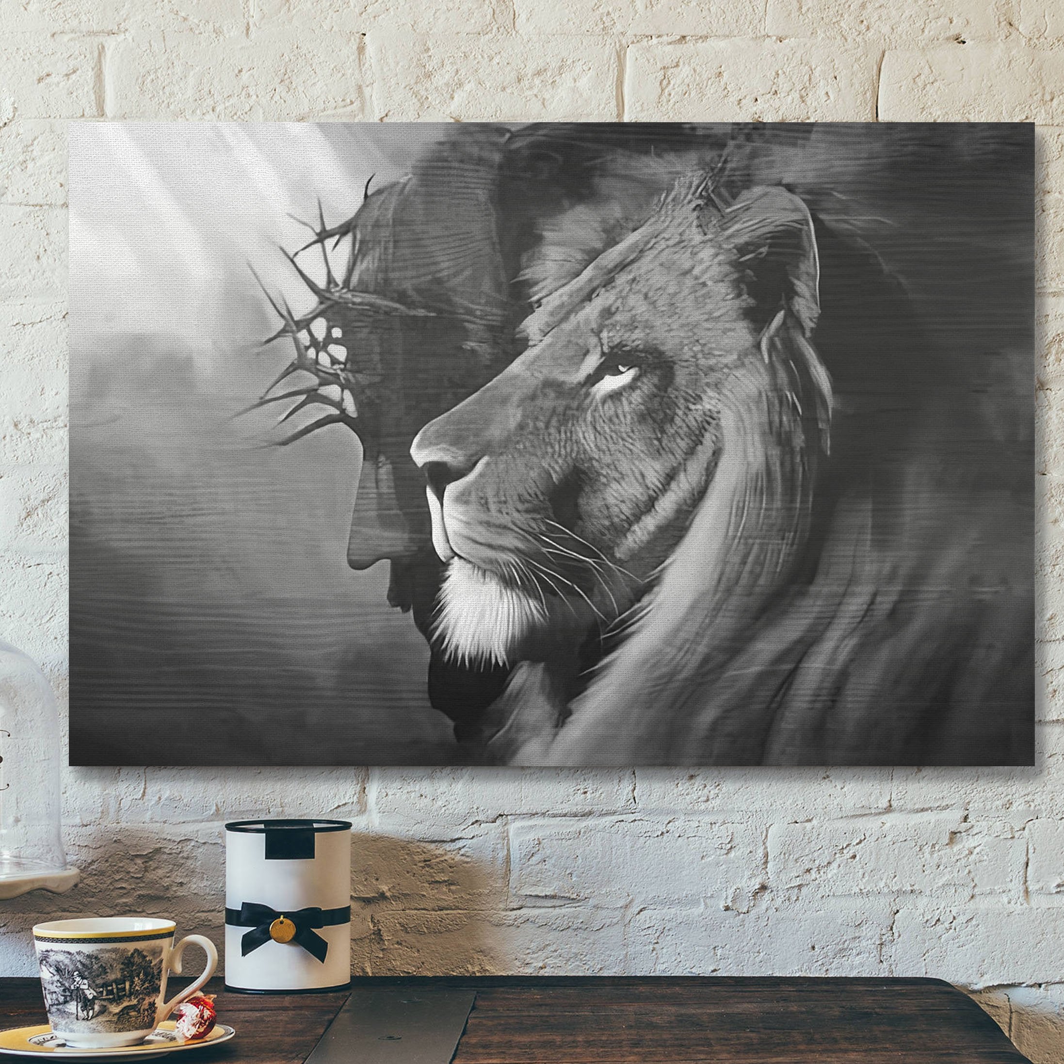 Black The Lion Of Judah Canvas Wall Art – Jesus And Lion Canvas Print