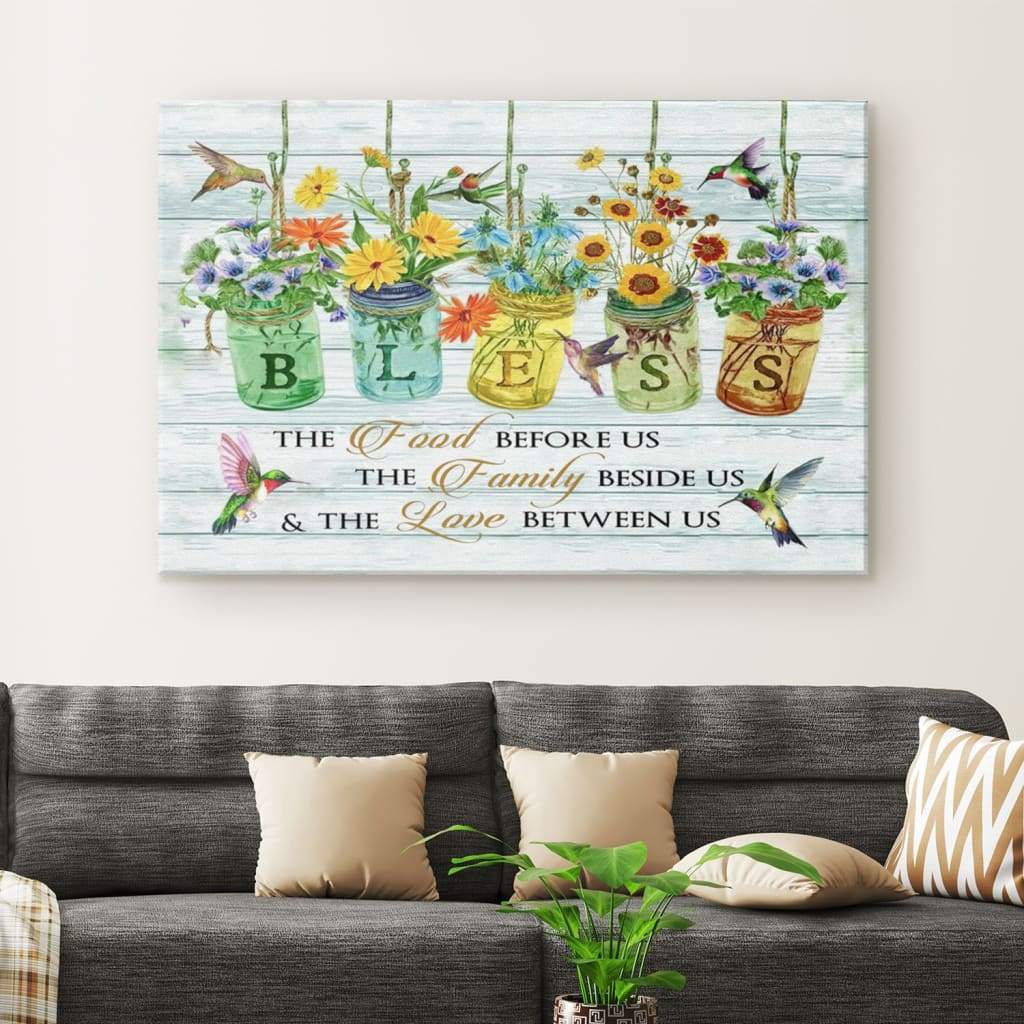 Bless The Food Before Us Canvas Wall Art – Religious Wall Decor