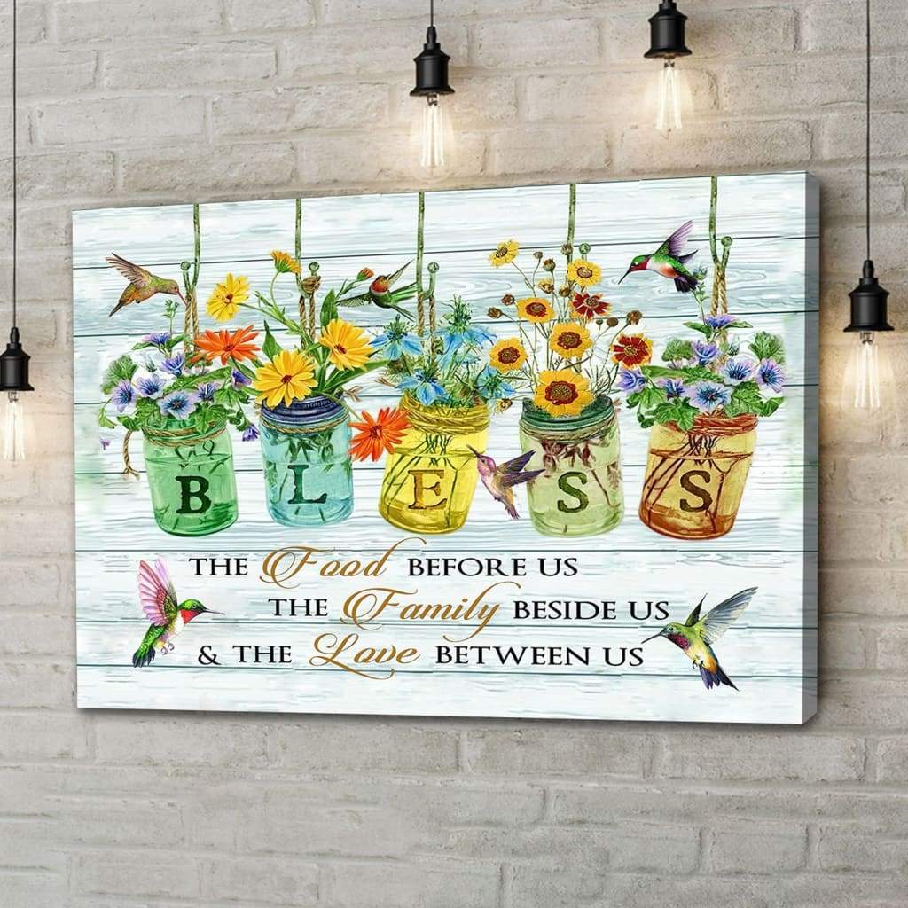 Bless The Food Before Us Canvas Wall Art – Religious Wall Decor