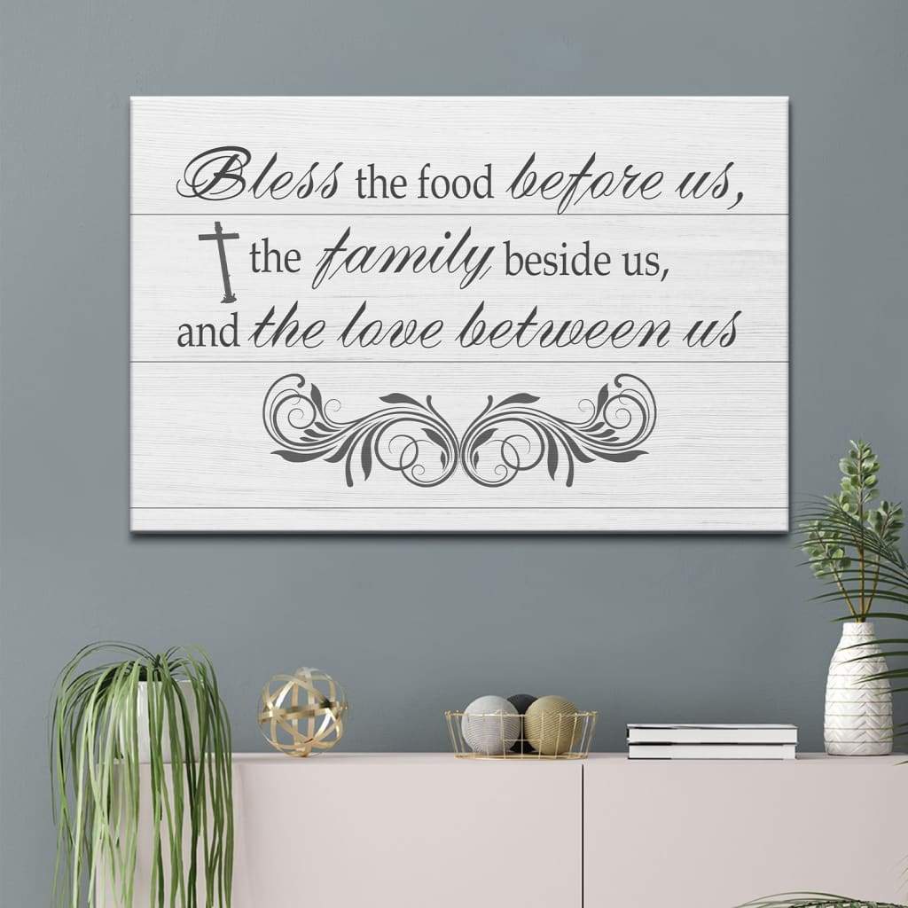 Bless The Food Before Us Wall Art Canvas – Christian Wall Art – Religious Wall Decor