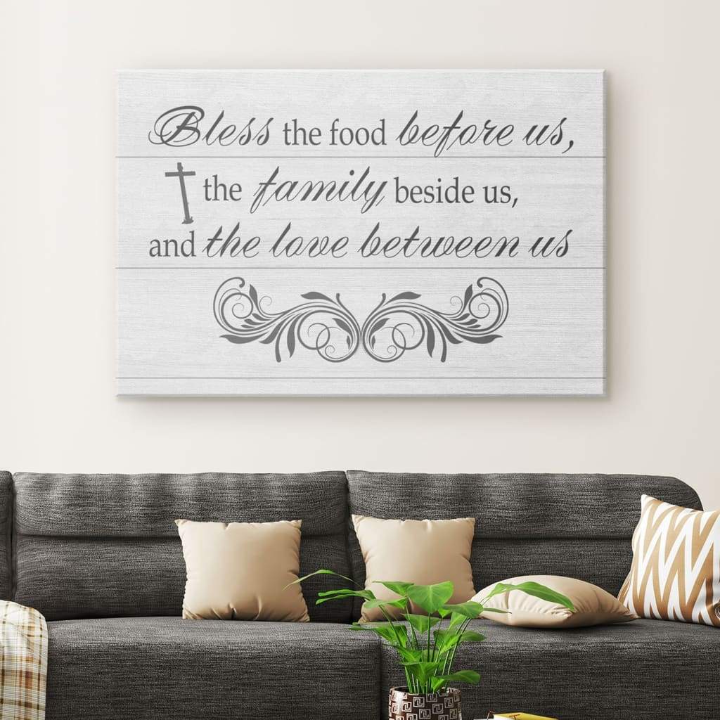 Bless The Food Before Us Wall Art Canvas – Christian Wall Art – Religious Wall Decor