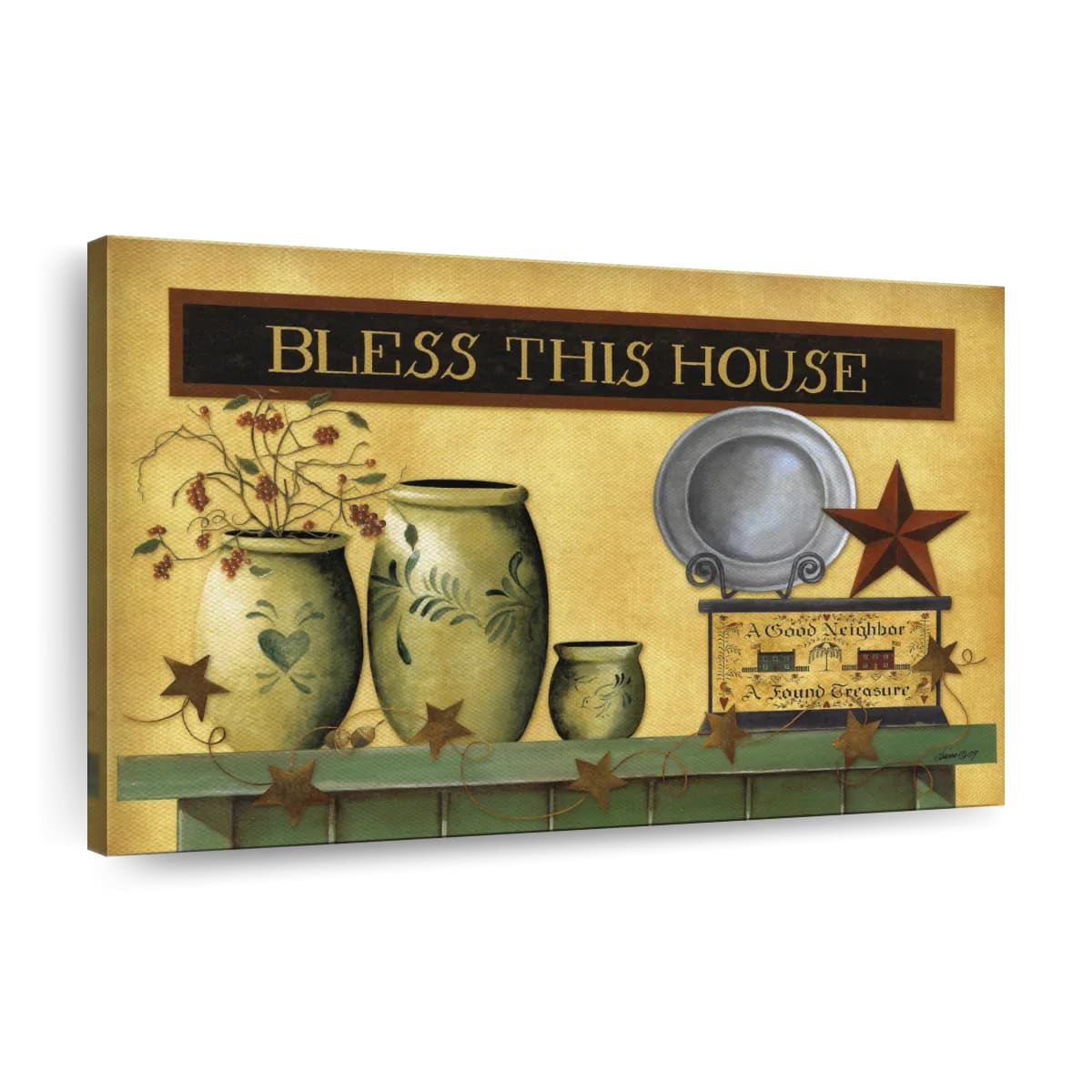 Bless This House Canvas Wall Art – Christian Canvas Wall Art – Religious Wall Art Canvas