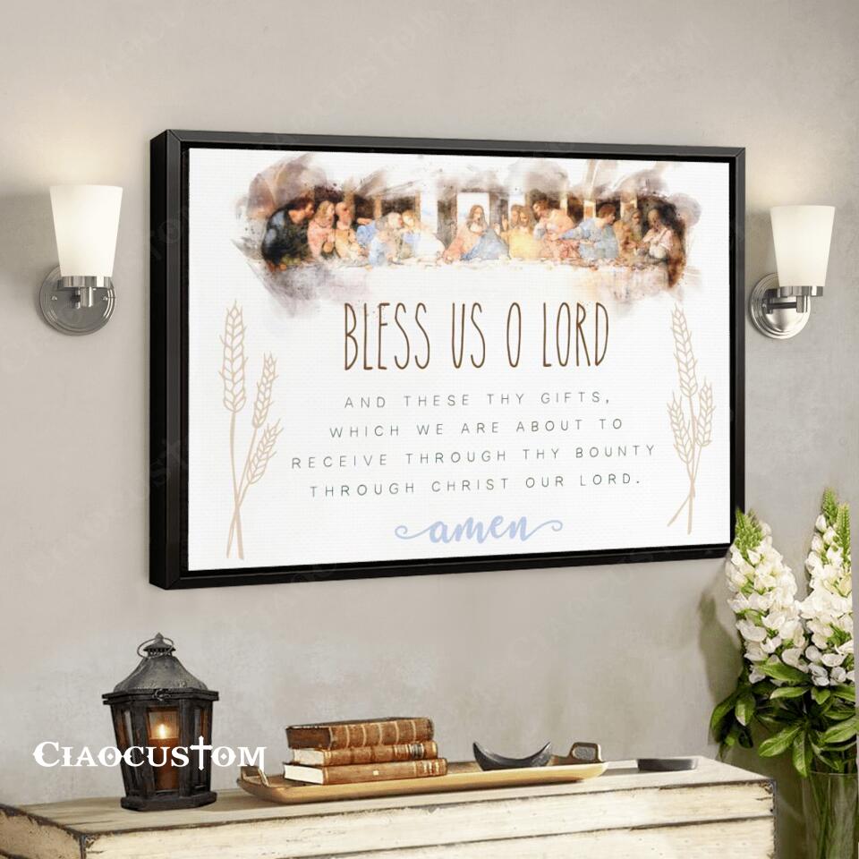 Bless Us O Lord – Jesus Canvas Wall Art – Bible Verse Canvas – Christian Canvas Wall Art