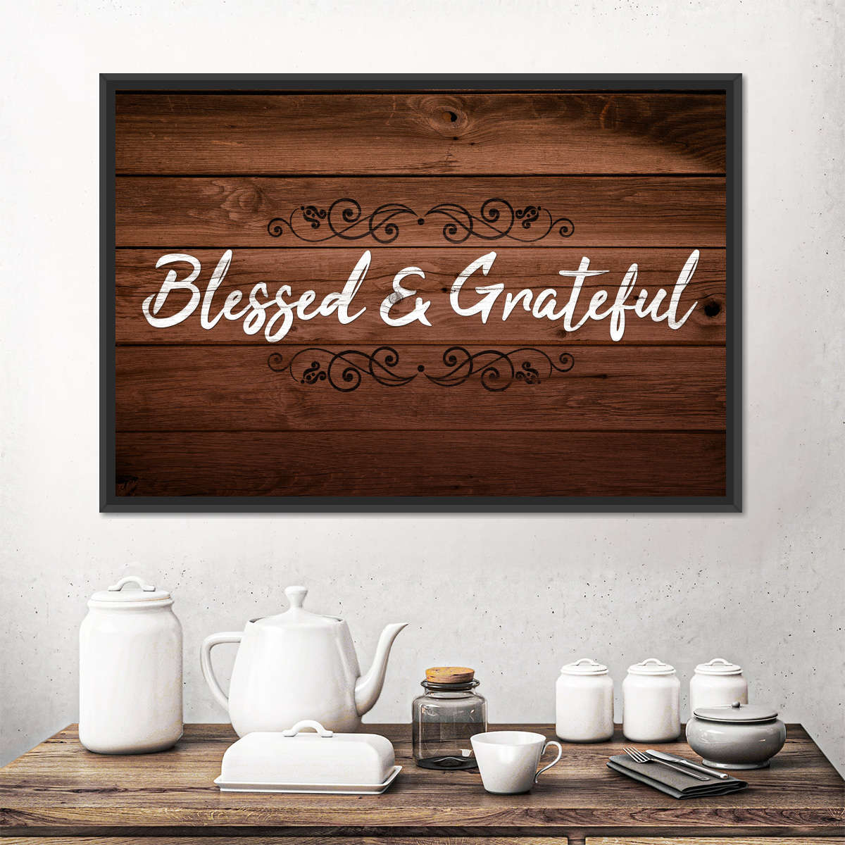 Blessed And Grateful II Canvas Wall Art – Christian Canvas Wall Art – Religious Wall Art Canvas