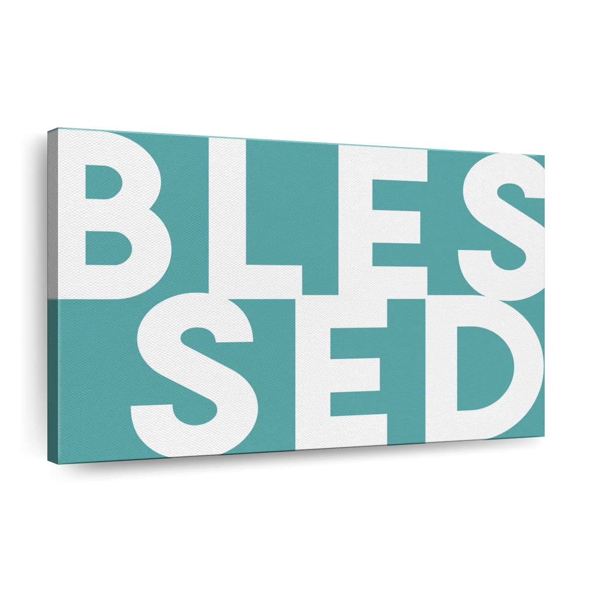 Blessed White Canvas Wall Art – Christian Canvas Wall Art – Religious Wall Art Canvas