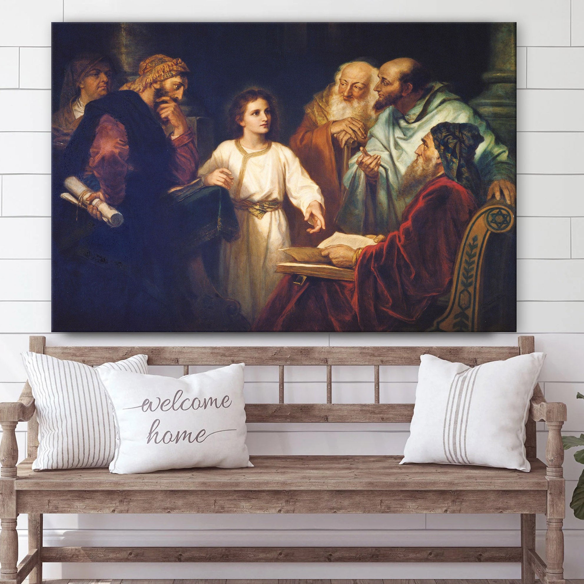 Boy Jesus In The Temple Canvas Pictures – Jesus Canvas Wall Art – Christian Canvas Paintings