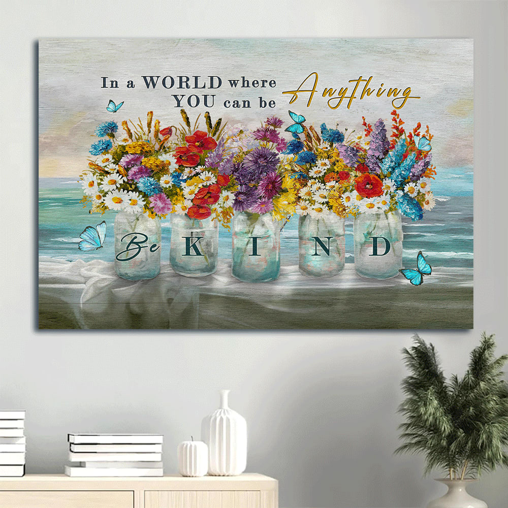 Brilliant Flower Vase Crystal Vase In A World Where You Can Be Anything Canvas Wall Art – Christian Wall Decor