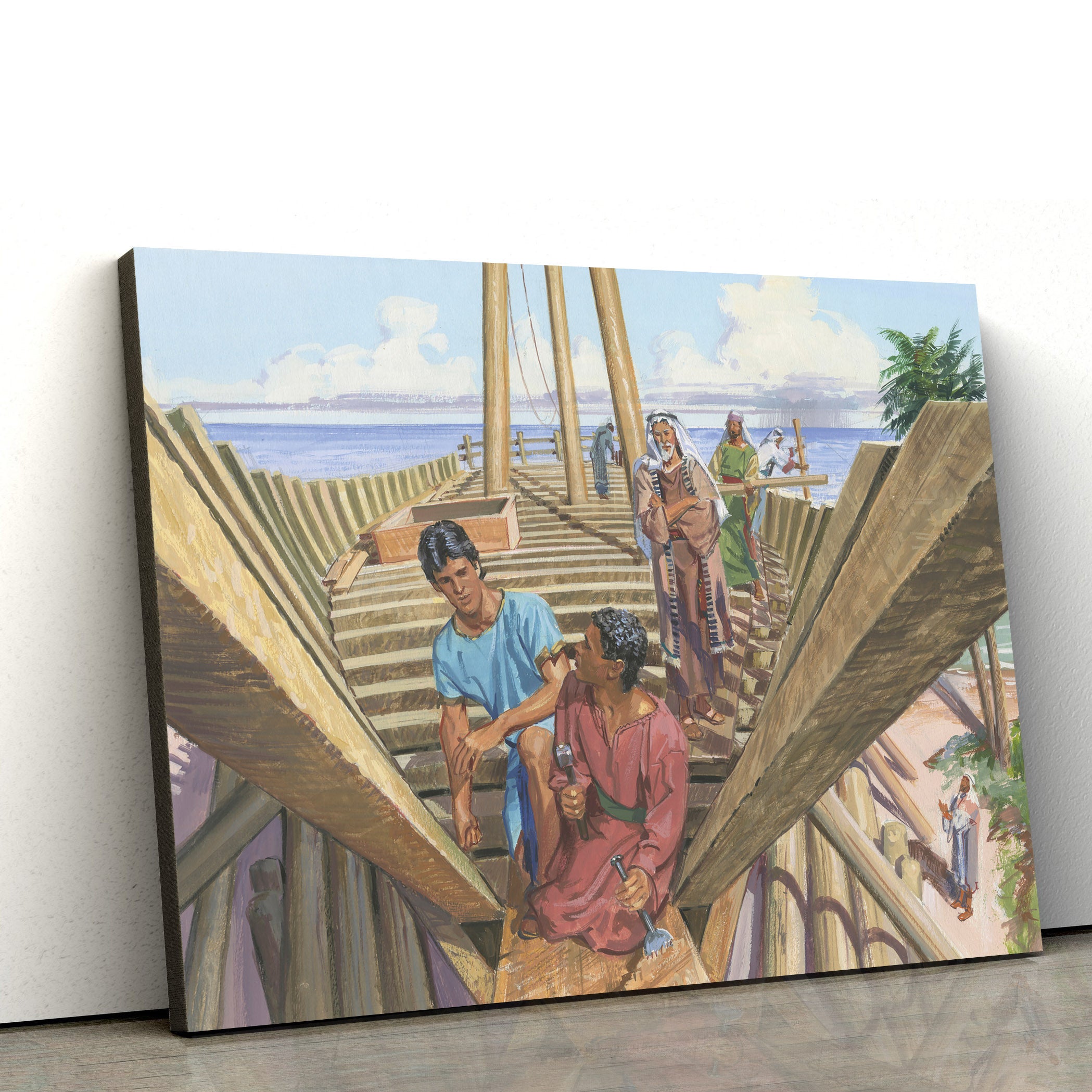 Building The Ship Canvas Wall Art – Christian Canvas Pictures – Religious Canvas Wall Art