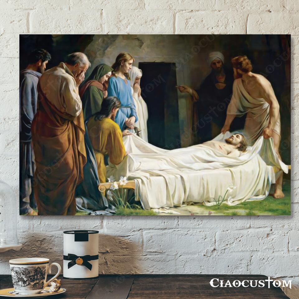 Burial of Jesus – Jesus Canvas Painting – Jesus Canvas Art – Jesus Poster – Jesus Canvas – Christian Gift