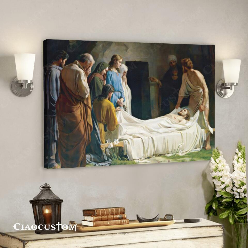 Burial of Jesus – Jesus Canvas Painting – Jesus Canvas Art – Jesus Poster – Jesus Canvas – Christian Gift