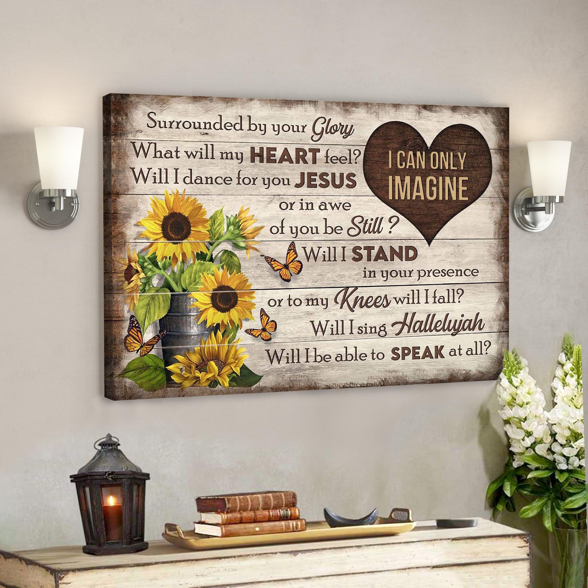 Butterfly And Sunflower – I Can Only Imagine Canvas Wall Art – Bible Verse Canvas