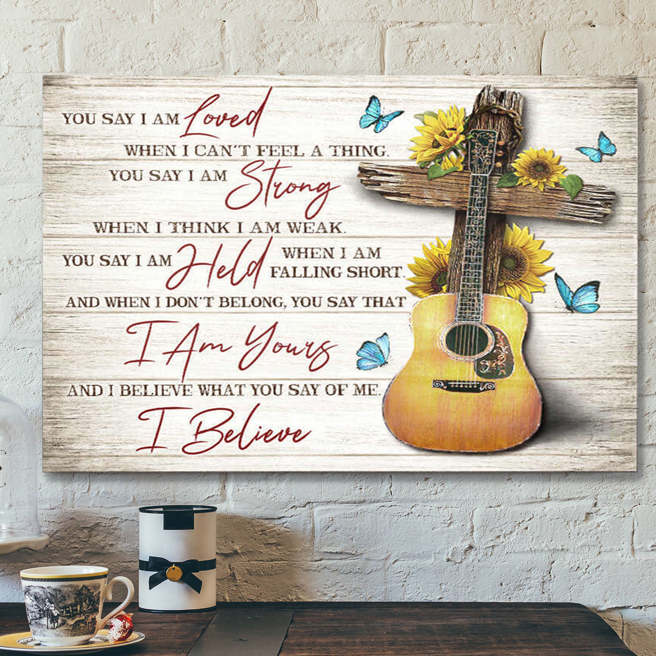 Butterfly Canvas You Say – Bible Verse Canvas – Scripture Canvas Wall Art