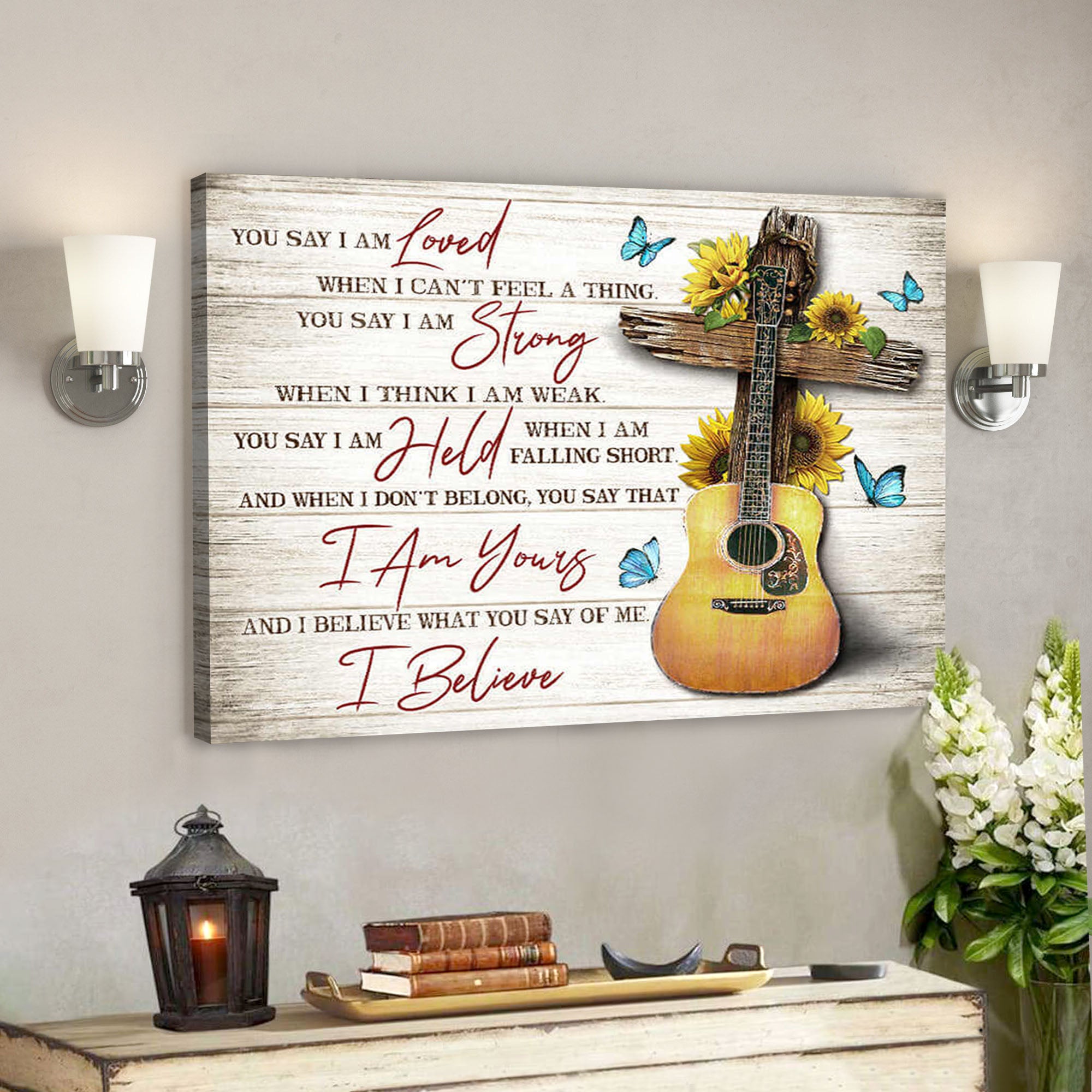 Butterfly Canvas You Say – Bible Verse Canvas – Scripture Canvas Wall Art