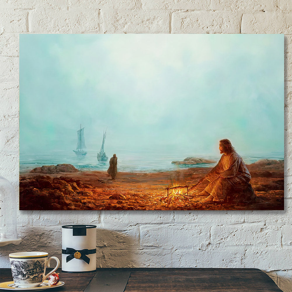 By The Shore Canvas – Jesus Canvas Painting – Christian Wall Art – Religious Canvas Painting – Christian Canvas Wall Art – Christian Gift