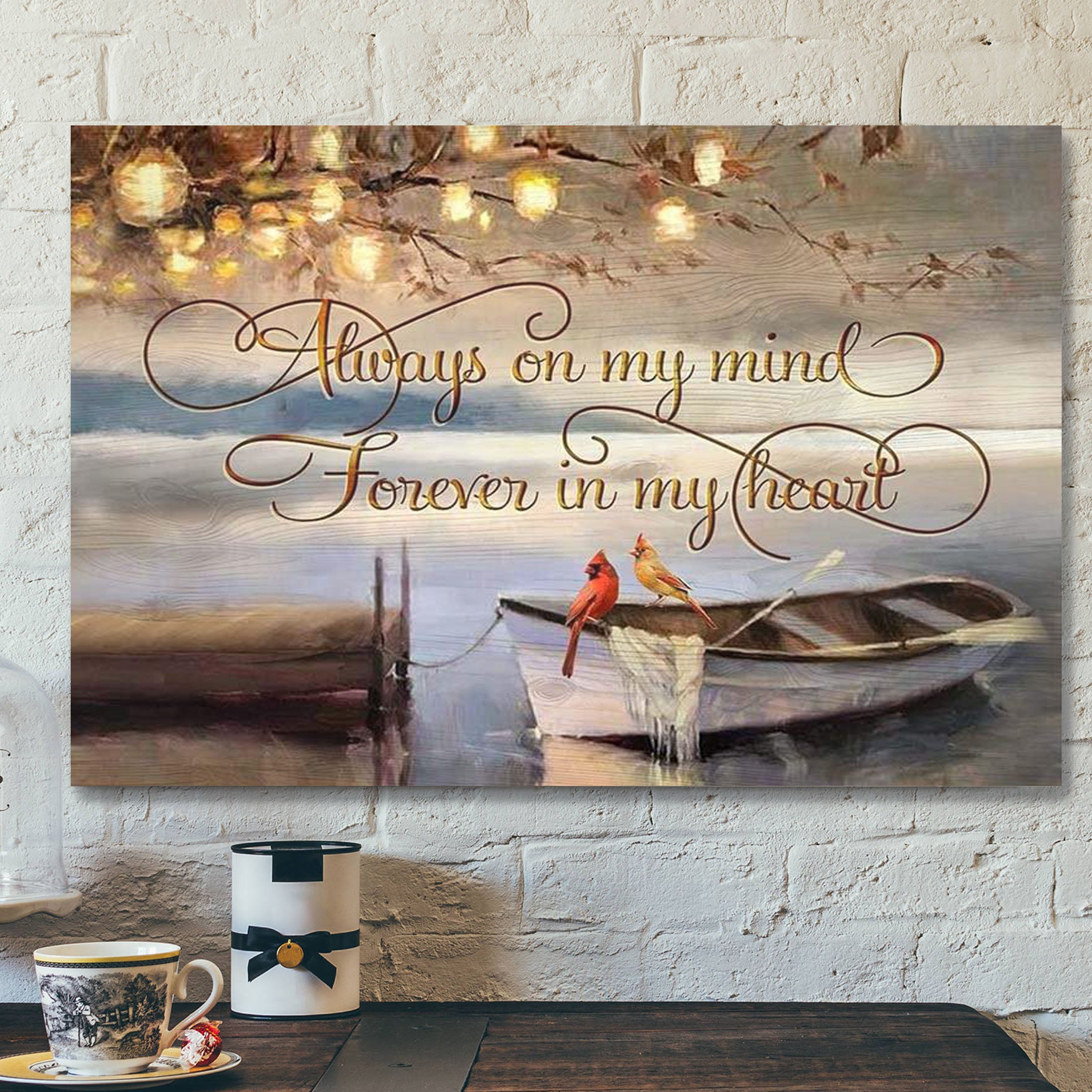 Canvas – Cardinal – Forever In My Heart – Bible Verse Canvas – Scripture Canvas Wall Art