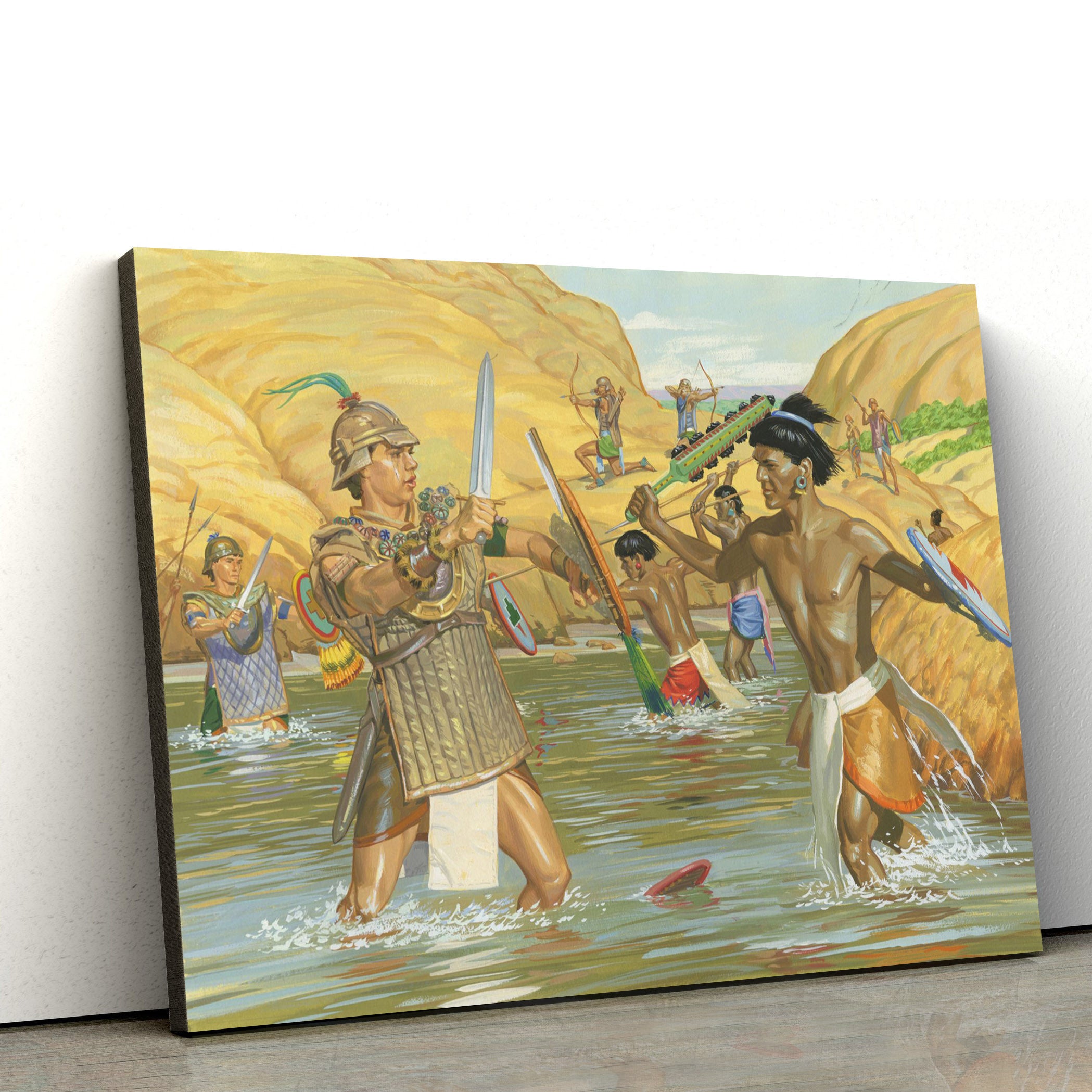 Captain Moroni’s Soldiers Fight The Lamanites Canvas Pictures – Christian Paintings For Home – Religious Canvas Wall Decor