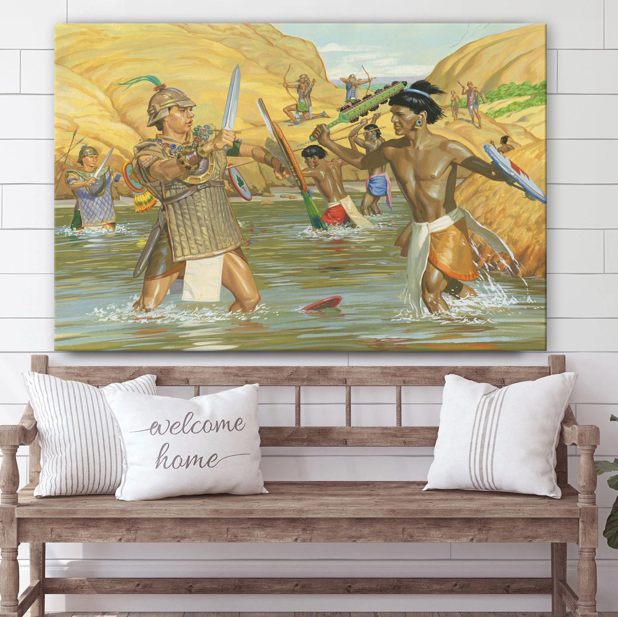 Captain Moroni’s Soldiers Fight The Lamanites Canvas Pictures – Christian Paintings For Home – Religious Canvas Wall Decor