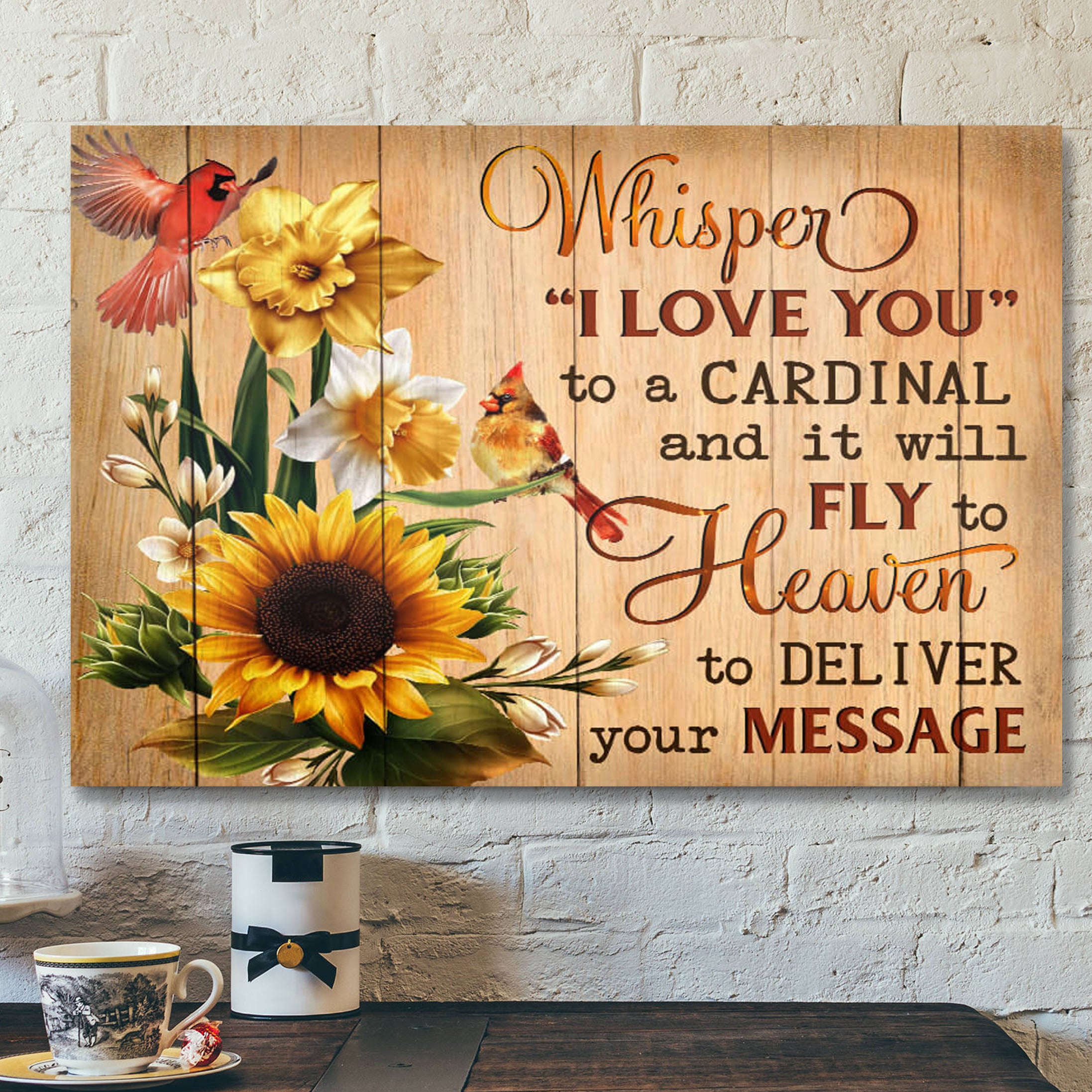 Cardinal – Whisper I Love You – Bible Verse Canvas – Scripture Canvas Wall Art