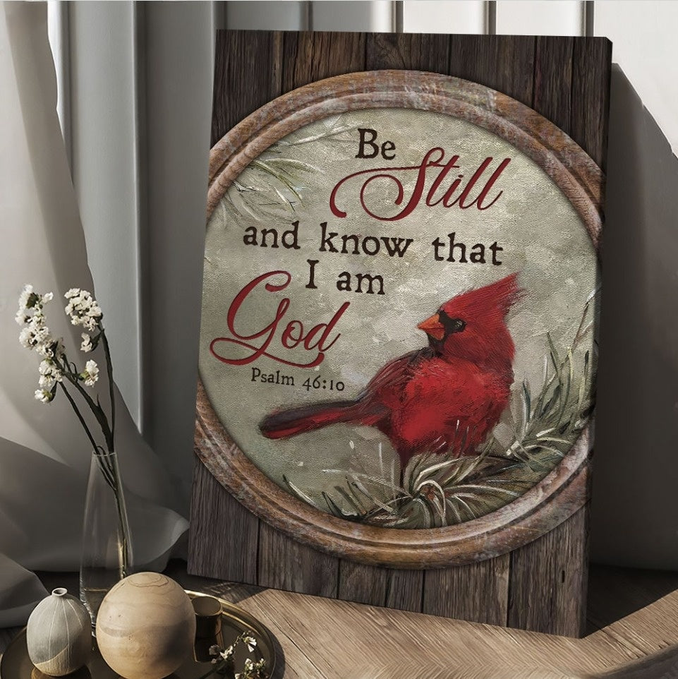 Cardinal Winter Forest Be Still And Know That I Am God Canvas Posters – Christian Wall Posters – Religious Wall Decor