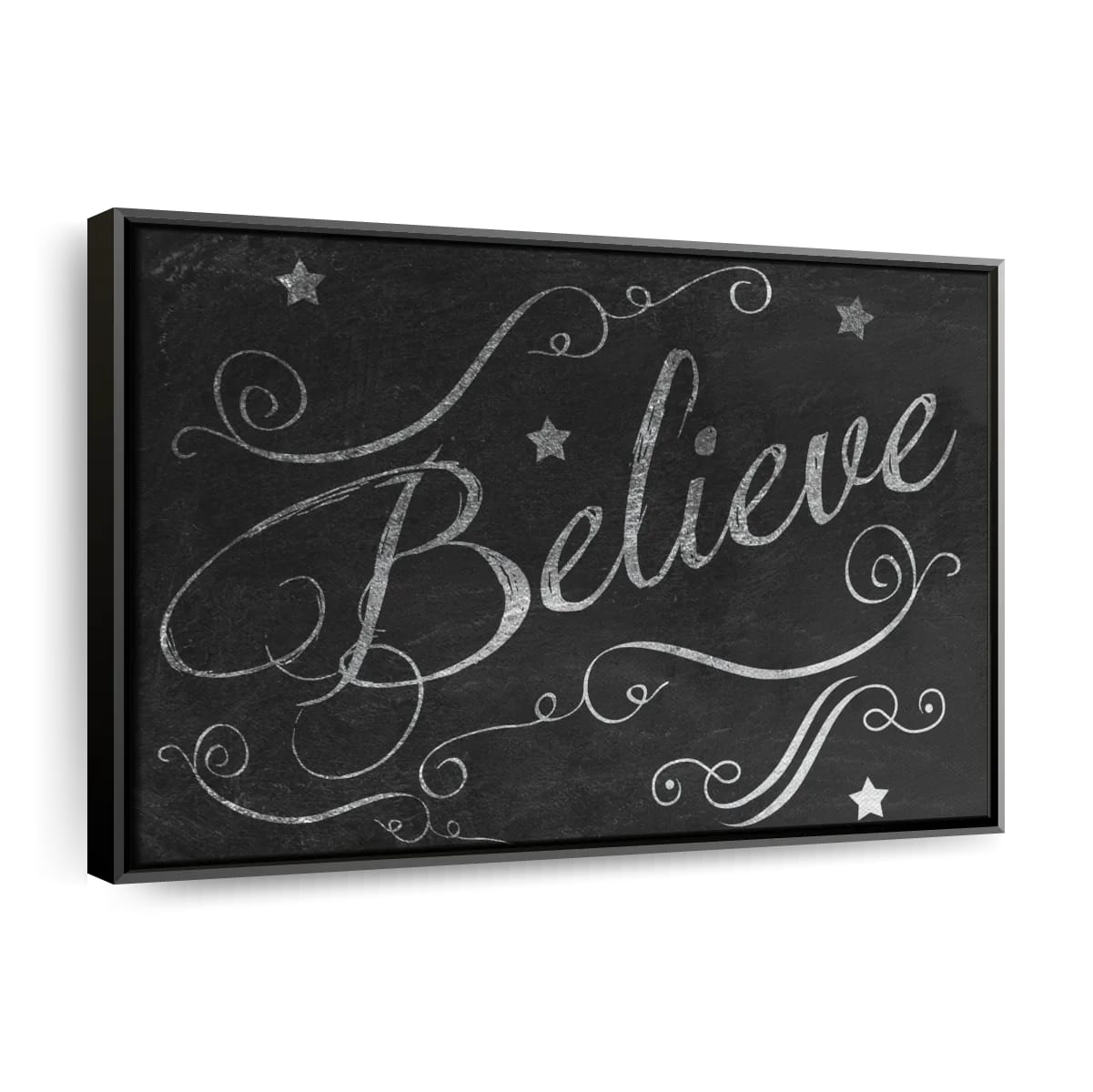 Chalkboard Believe Canvas Wall Art – Christian Canvas Wall Art – Religious Wall Art Canvas