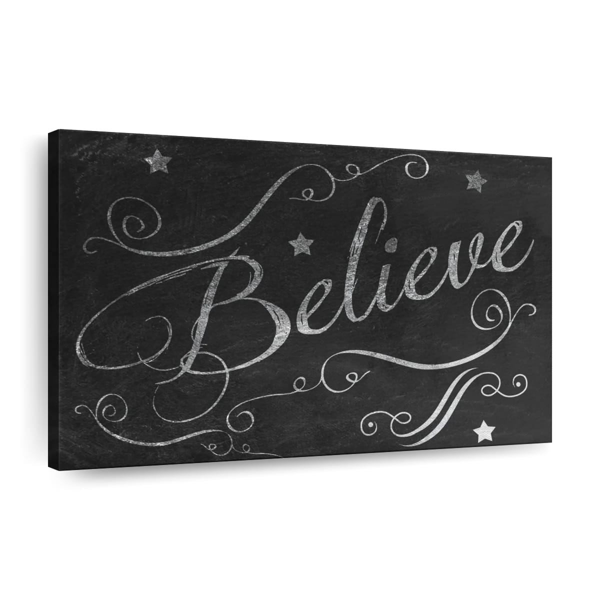 Chalkboard Believe Canvas Wall Art – Christian Canvas Wall Art – Religious Wall Art Canvas