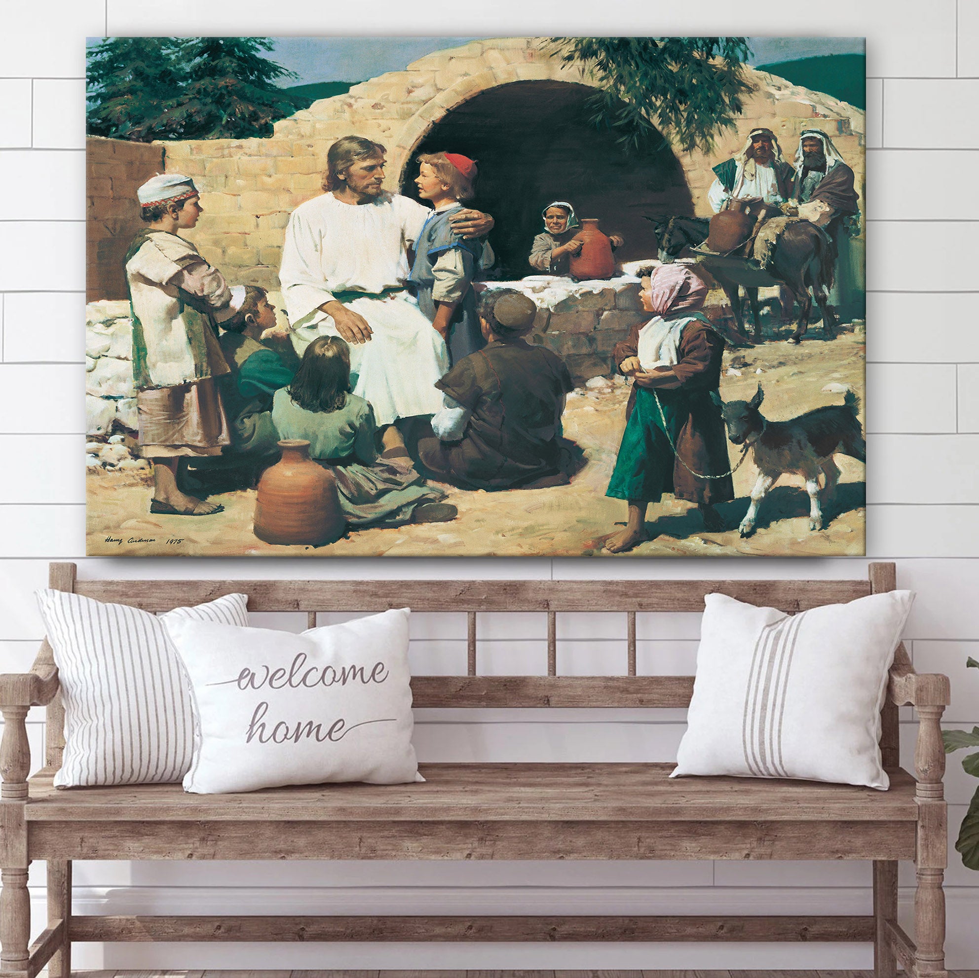 Christ And The Children Canvas Wall Art – Christian Canvas Pictures – Religious Canvas Wall Art