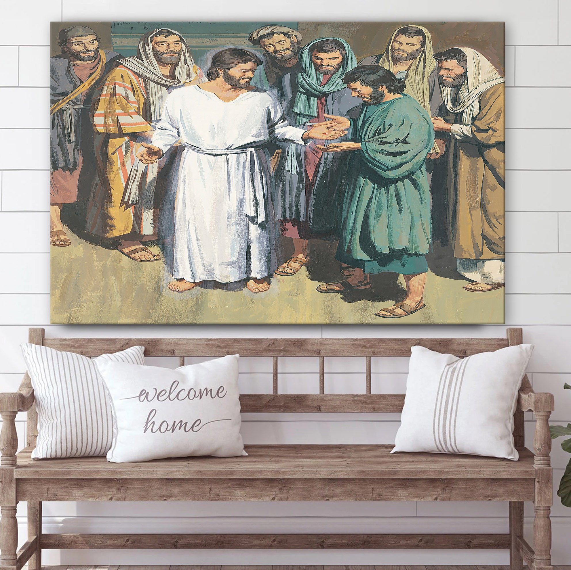 Christ Appearing To His Apostles Canvas Wall Art – Christian Canvas Pictures – Religious Canvas Wall Art