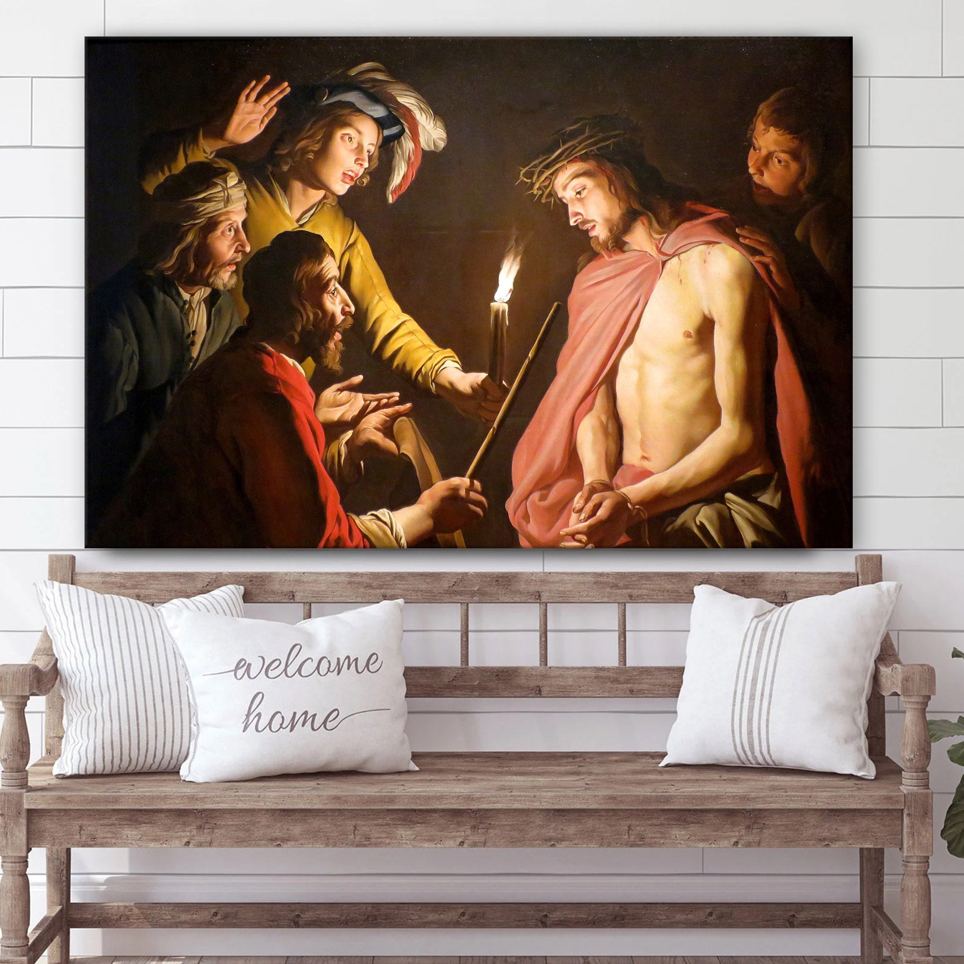 Christ Crowned With Thorns Canvas Pictures – Jesus Christ Canvas Art – Christian Wall Canvas