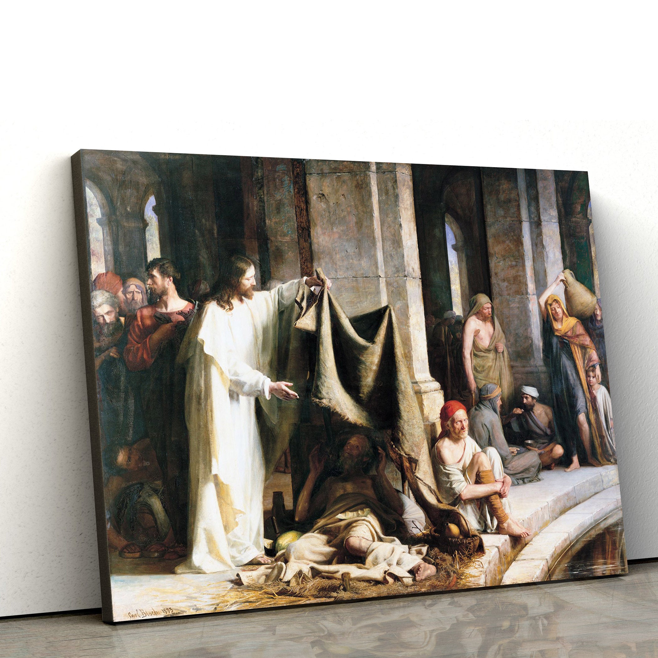 Christ Healing The Sick At Bethesda Canvas Wall Art – Christian Canvas Pictures – Religious Canvas Wall Art