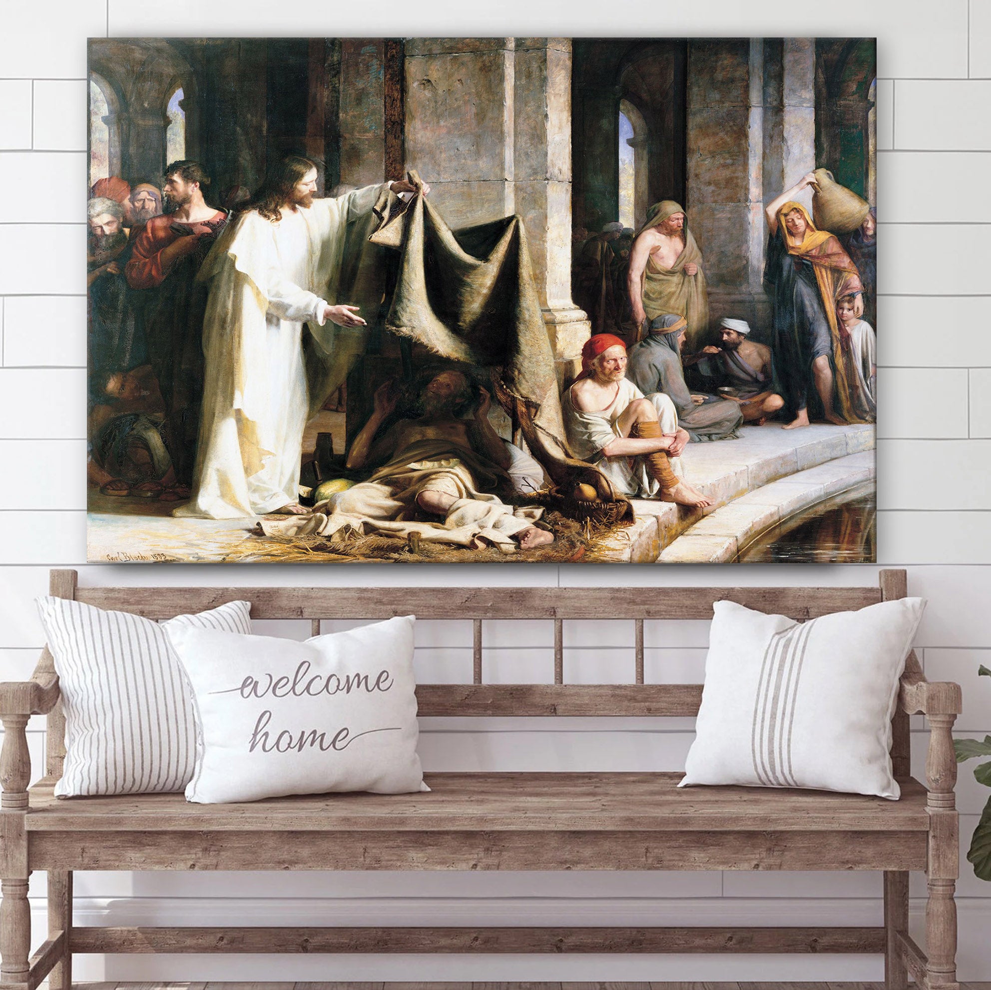 Christ Healing The Sick At Bethesda Canvas Wall Art – Christian Canvas Pictures – Religious Canvas Wall Art