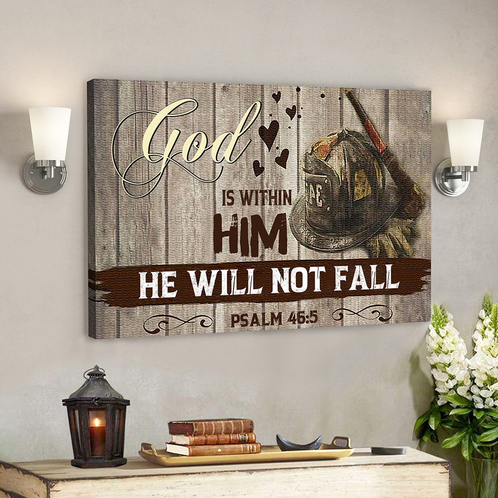 Christian Canvas Art – Scripture Canvas Wall Art – He Will Not Fall Canvas Poster