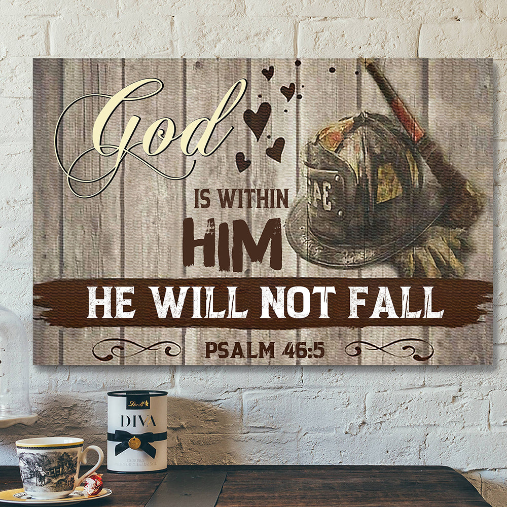 Christian Canvas Art – Scripture Canvas Wall Art – He Will Not Fall Canvas Poster