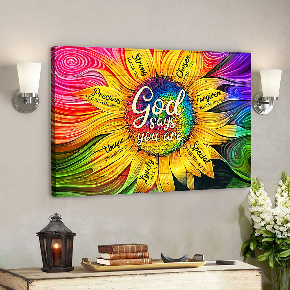 Christian Canvas Wall Art Bible Verse Wall Art Canvas – Jesus Canvas – God Says You Are Lovely Canvas Poster