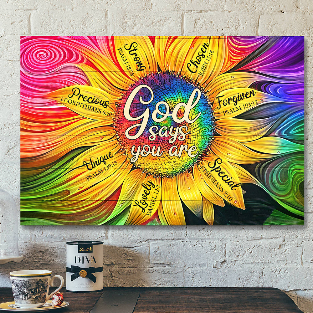 Christian Canvas Wall Art Bible Verse Wall Art Canvas – Jesus Canvas – God Says You Are Lovely Canvas Poster