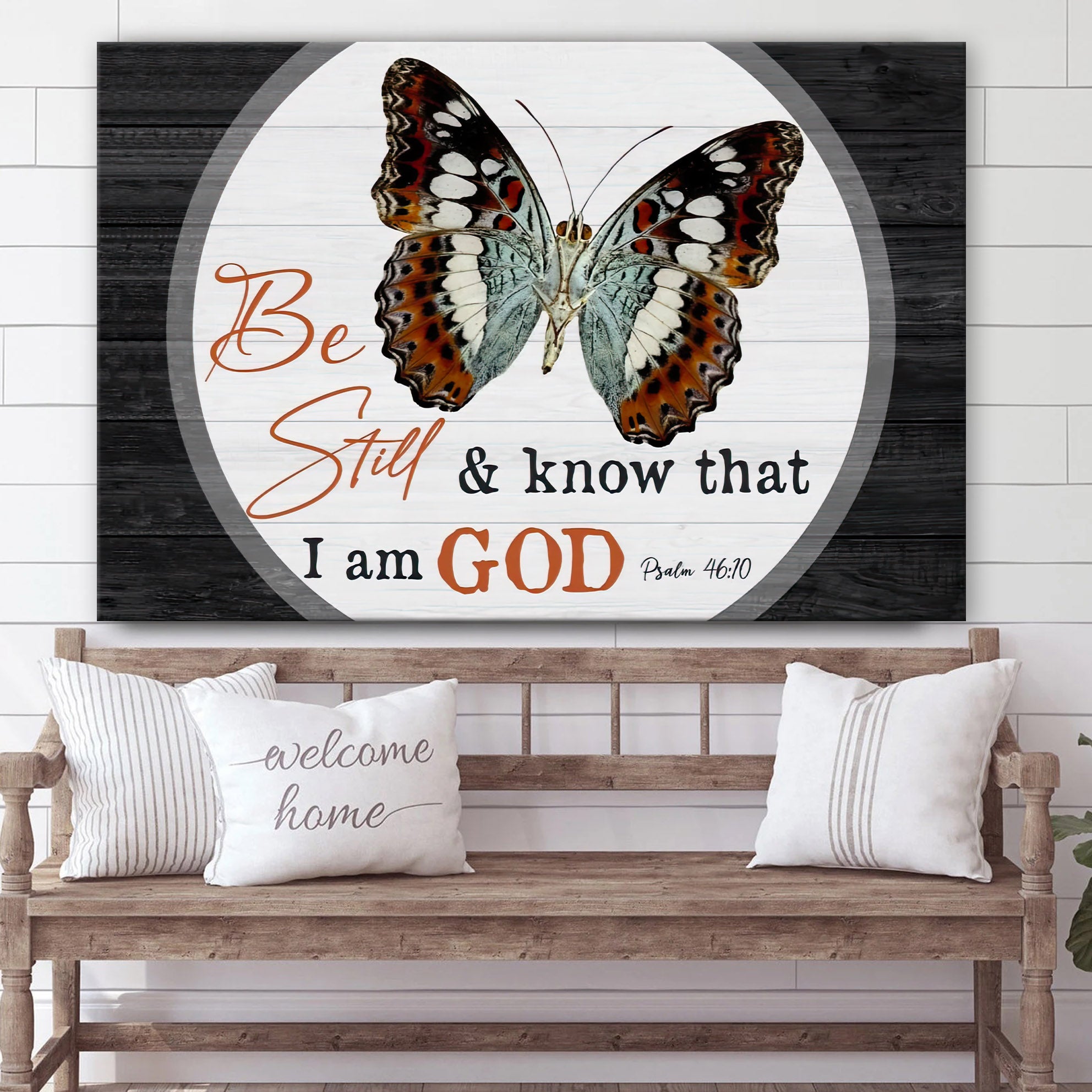 Christian Wall Art Canvas Be Still And Know That I Am God Butterflies – Art For Wall