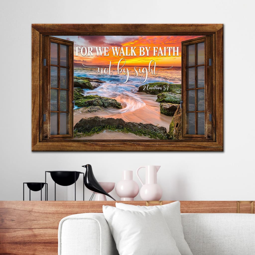 Christian Wall Decor For We Walk By Faith Not By Sight Wall Art Canvas – Religious Wall Decor