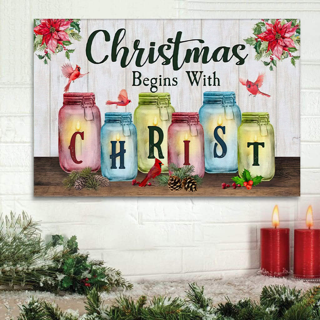 Christmas Begins With Christ Christian Wall Art Canvas Print Gifts – Religious Wall Art Canvas