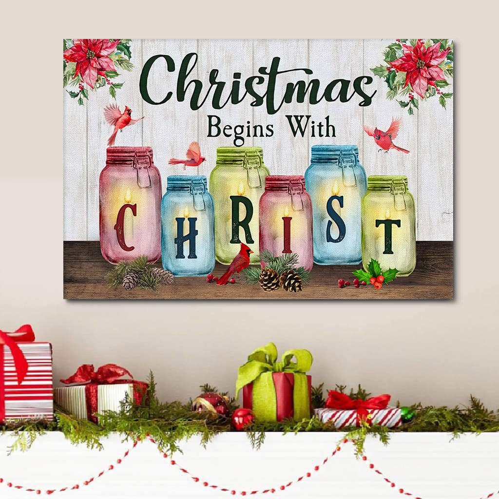 Christmas Begins With Christ Christian Wall Art Canvas Print Gifts – Religious Wall Art Canvas