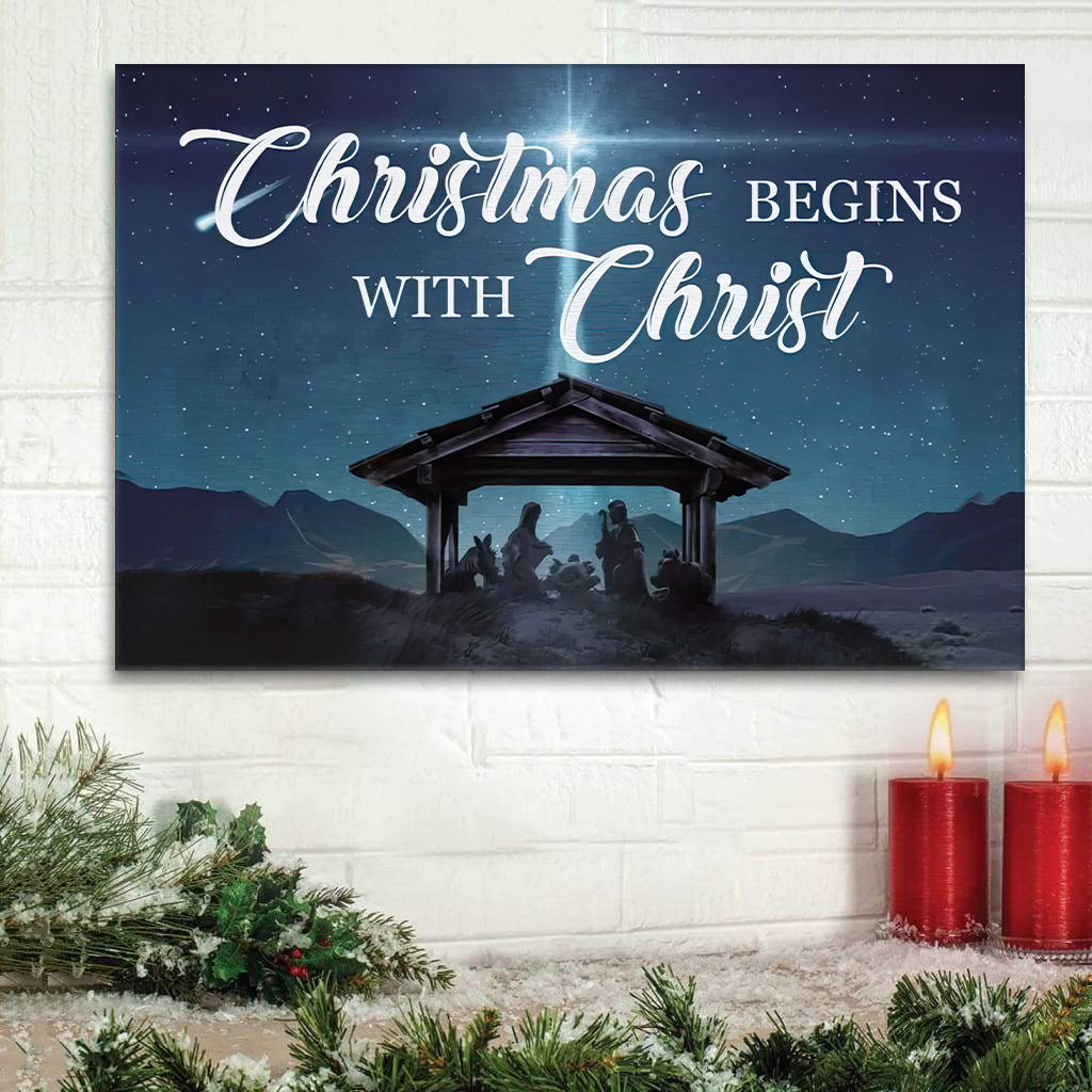 Christmas Begins With Christ Wall Art Canvas Christian Gifts – Art On Wall – Christian Wall Art