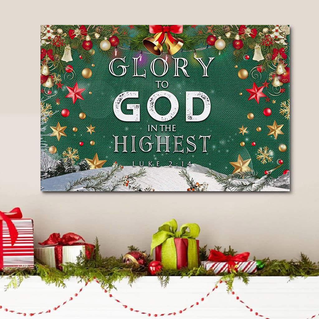 Christmas Wall Art Glory To God In The Highest Luke 2 14 Canvas Print – Religious Canvas Painting