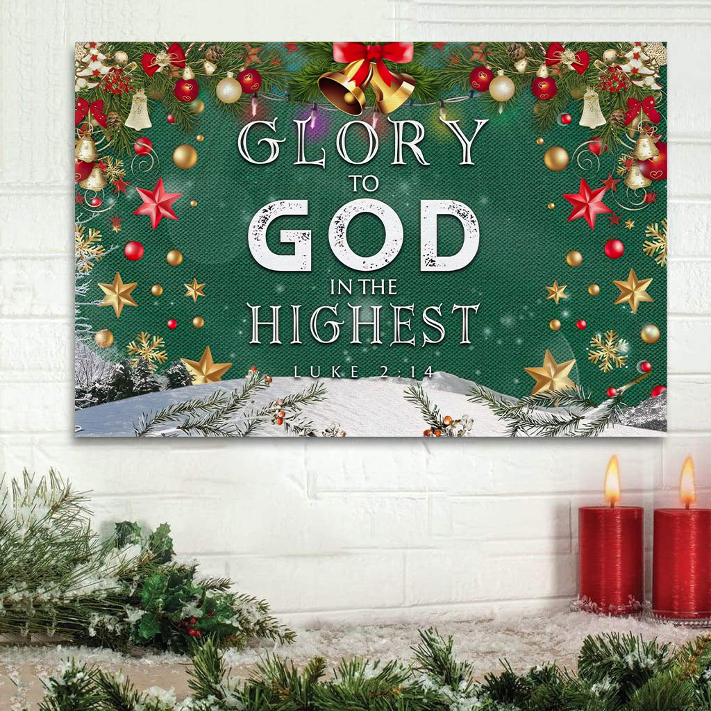 Christmas Wall Art Glory To God In The Highest Luke 2 14 Canvas Print – Religious Canvas Painting